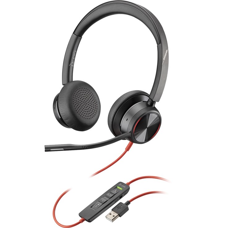 POLY Blackwire 8225 Headset Wired Head-band Office/Call center USB Type-A Black