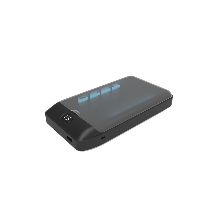 V7 UV Sterilizer with wireless charging 10W, 2 UV-C Lamps, 99.99% sterilization. Ideal for Smartphone up to 7", keys, money, face masks, credit cards.