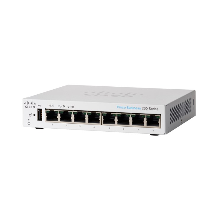 Cisco Business CBS250-8T-D Smart Switch | 8 Port GE | Desktop | Limited Lifetime Hardware Warranty (CBS250-8T-D-UK)