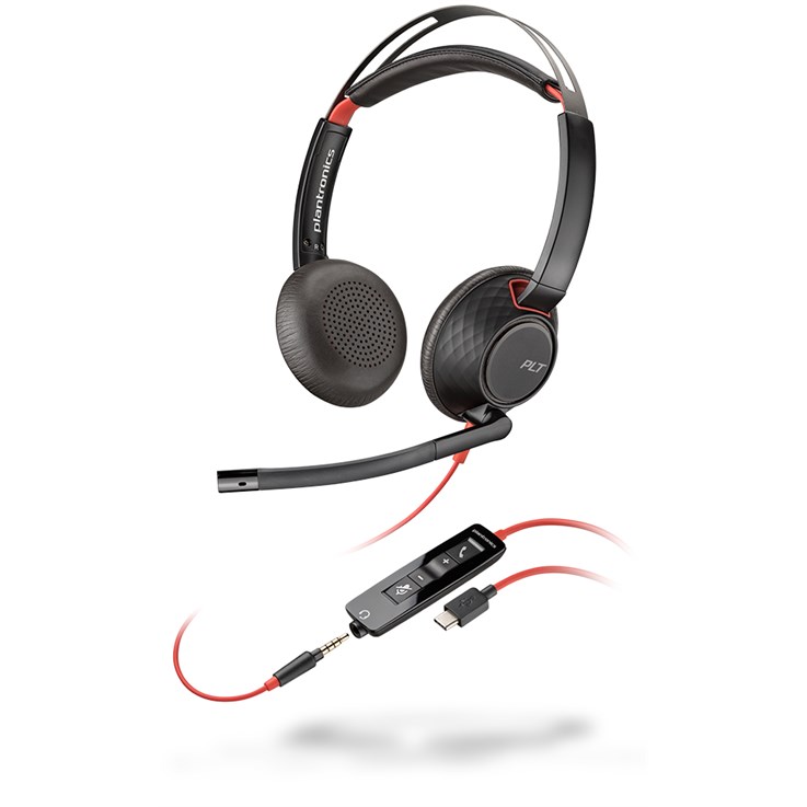 POLY Blackwire 5220 Headset Wired Head-band Office/Call center USB Type-C Black