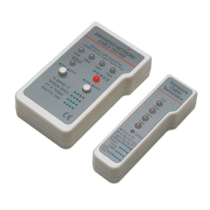 Intellinet Multifunction Cable Tester, RJ-45 and RJ-11, UTP/STP/FTP, Shielded and Unshielded