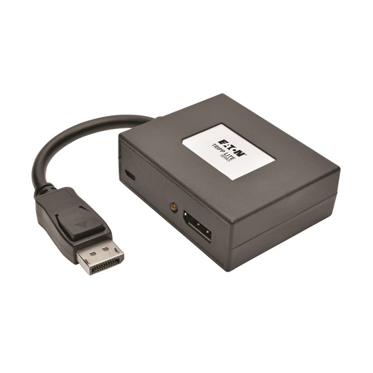 Tripp Lite B156-002-V2 2-Port DisplayPort Multi-Monitor Splitter, MST Hub, Built in 6 in. (15.24 cm) cable, 4K 60Hz UHD, DP1.2, TAA