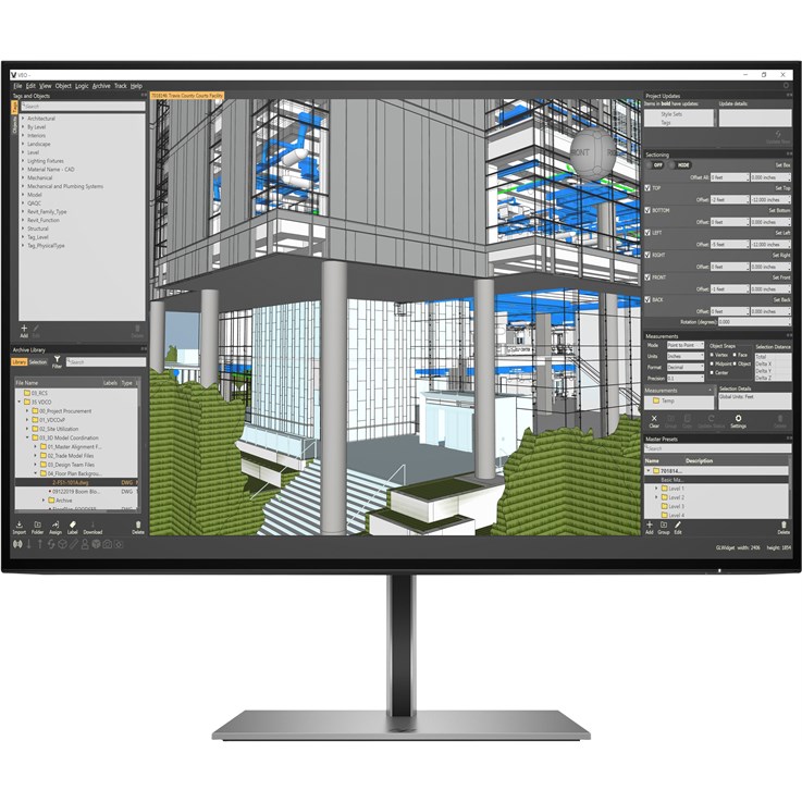 HP Z24n G3 computer monitor 61 cm (24") 1920 x 1200 pixels WUXGA LED Silver