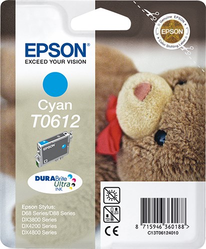 Epson Teddybear Singlepack Cyan T0612 DURABrite Ultra Ink