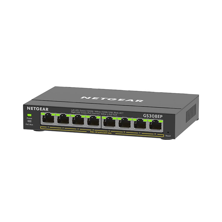 NETGEAR GS308EP Managed L2/L3 Gigabit Ethernet (10/100/1000) Power over Ethernet (PoE) Black