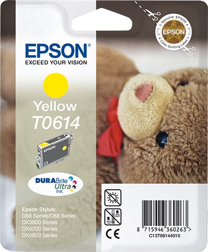 Epson Teddybear Singlepack Yellow T0614 DURABrite Ultra Ink
