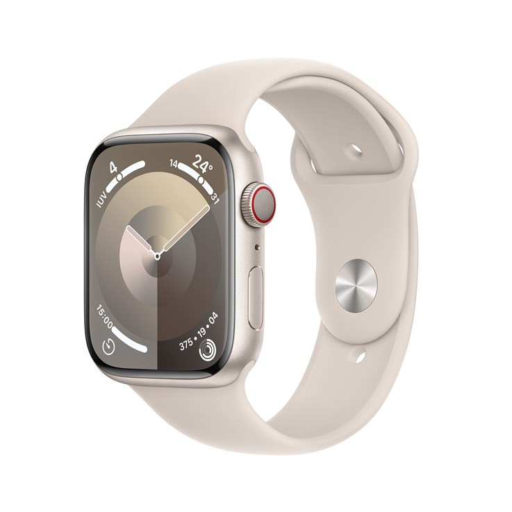Apple Watch Series 9 GPS + Cellular 45mm Starlight Aluminium Case w/ Starlight Sport Band - M/L