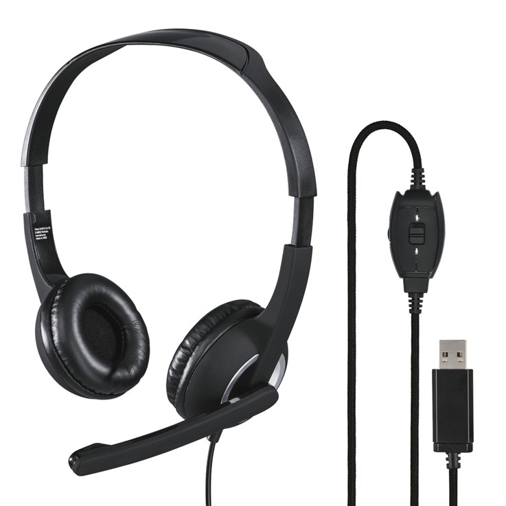 Hama HS-USB250 Headset Wired Head-band Office/Call center USB Type-A Black, Silver
