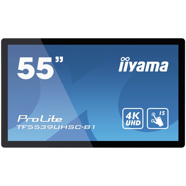 iiyama ProLite TF5539UHSC-B1AG computer monitor 139.7 cm (55") 3840 x 2160 pixels 4K Ultra HD LED Touchscreen Multi-user Black