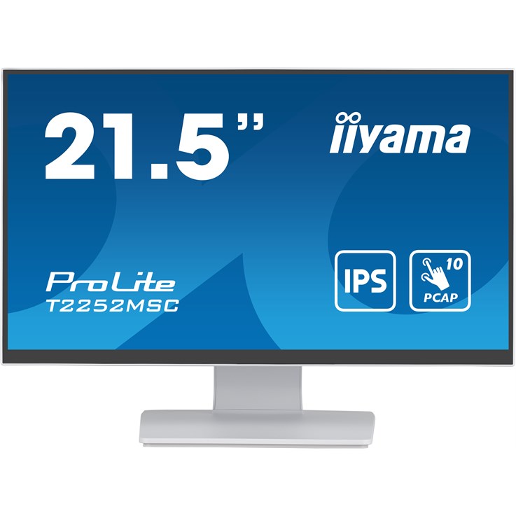 iiyama ProLite T2252MSC-W2 computer monitor 54.6 cm (21.5") 1920 x 1080 pixels Full HD LCD Touchscreen Table White