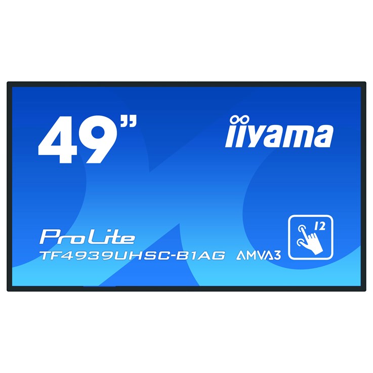 iiyama ProLite TF4939UHSC-B1AG computer monitor 124.5 cm (49") 3840 x 2160 pixels 4K Ultra HD LED Touchscreen Multi-user Black