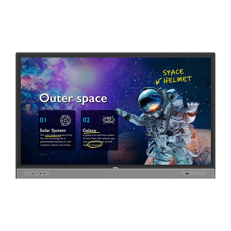 BenQ RM6503 Interactive flat panel 165.1 cm (65") LED 400 cd/m² 4K Ultra HD Black Touchscreen Built-in processor Android 9 18/7