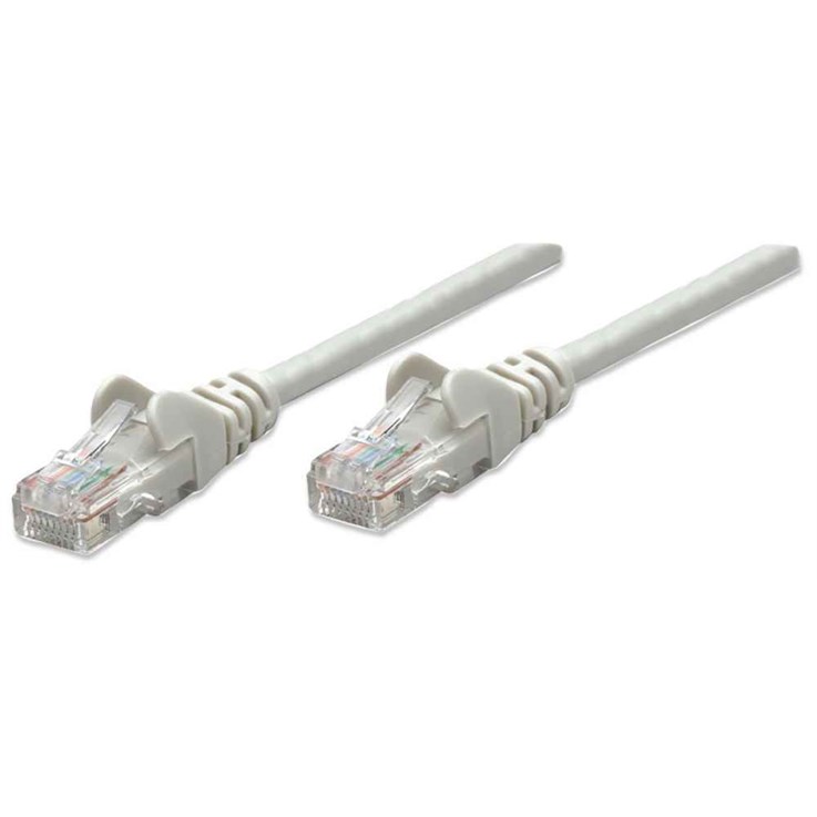 Intellinet Network Patch Cable, Cat5e, 5m, Grey, CCA, U/UTP, PVC, RJ45, Gold Plated Contacts, Snagless, Booted, Lifetime Warranty, Polybag