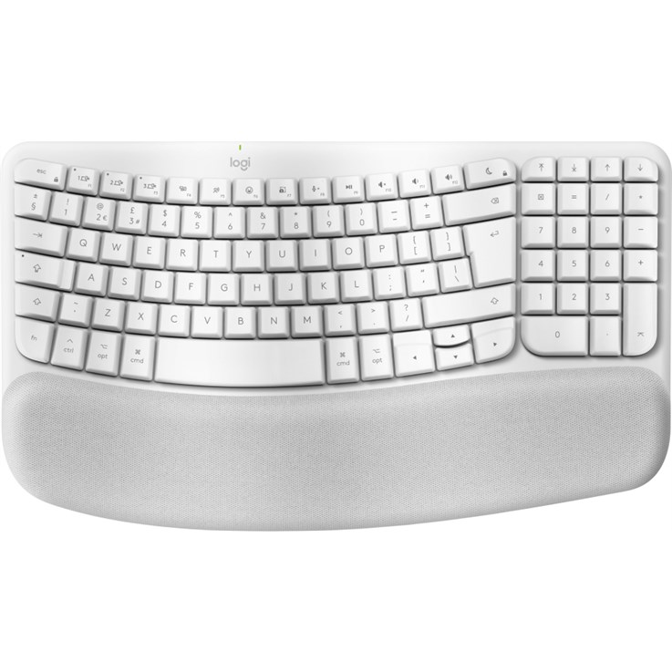 Logitech Wave Keys for Mac keyboard Home/Office Bluetooth QWERTY UK English White