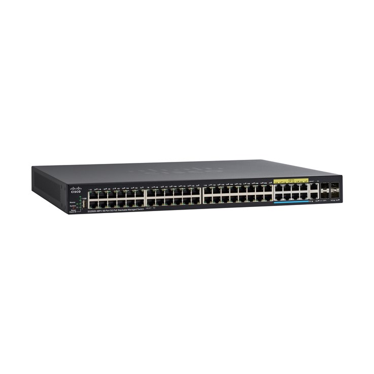 Cisco SG350X-48PV Stackable Managed Switch | 48-Port Switch | 40 Ports Gigabit | 8 Ports | 5G Multigigabit | 740W PoE | 2 x 10G Combo + 2 x SFP+ | Limited Lifetime Protection (SG350X-48PV-K9-UK)