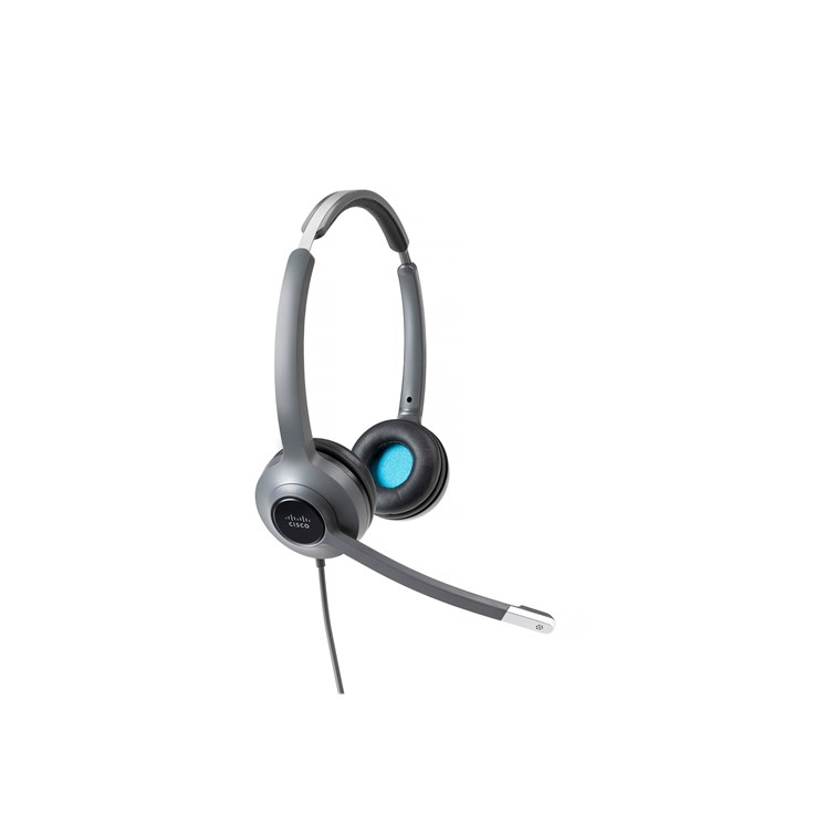 Cisco Headset 522, Wired Dual On-Ear 3.5 mm Headset with USB-A Adapter, Charcoal, 2-Year Limited Liability Warranty (CP-HS-W-522-USB=)