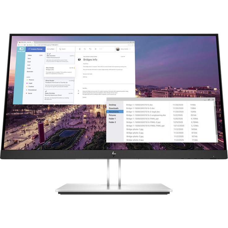 HP E-Series E23 G4 FHD Monitor computer monitor 58.4 cm (23") 1920 x 1080 pixels Full HD LCD Black, Silver