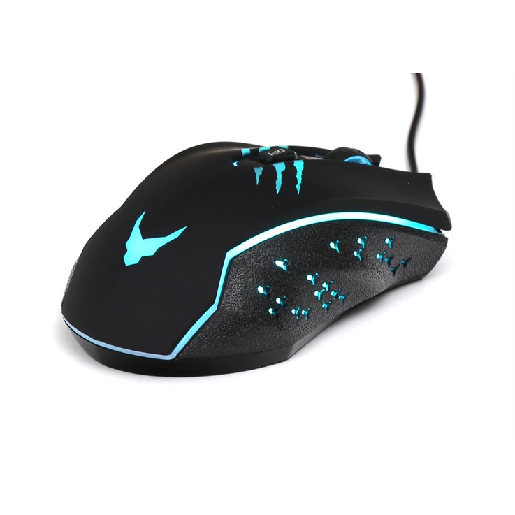 Varr Gaming USB Mouse, Adjustable DPI (1200, 1800, 2400 or 3600dpi), 6 Button with Scroll Wheel, LED 9 colours backlight with RGB effect, Black/Red, Popular USB-A connection, Optical, 1.5m cable