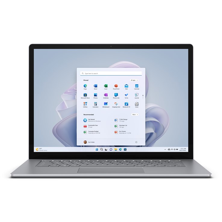 Microsoft Surface Laptop 5 Intel® Core™ i7 i7-1265U 38.1 cm (15") Touchscreen 16 GB LPDDR5x-SDRAM 512 GB SSD Wi-Fi 6 (802.11ax) Windows 10 Pro Platinum