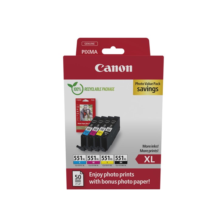 Canon 6443B008 ink cartridge 4 pc(s) Original High (XL) Yield Black, Cyan, Magenta, Yellow