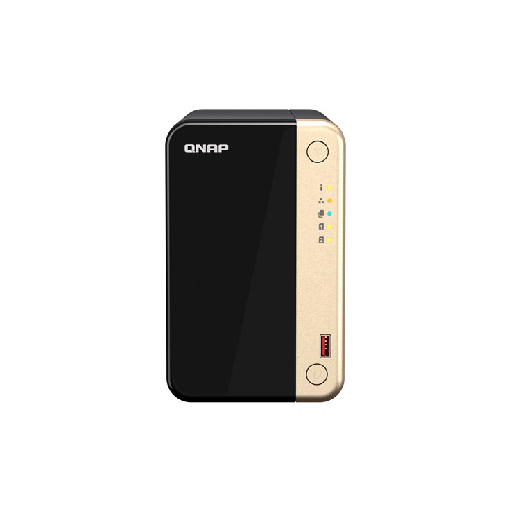 QNAP TS-264 NAS Tower Intel® Celeron® N5095 8 GB 0 TB QNAP QTS Black, Gold